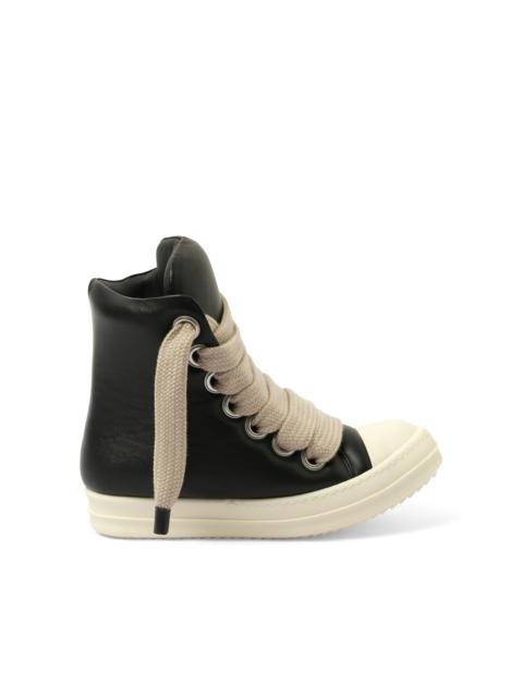 Rick Owens Jumbo Laced Padded High Sneaks in Black/Milk