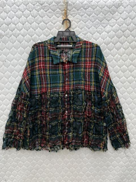 🔥ARCHIVE ISSEY MIYAKE SUNAO KUWAHARA TARTANWOOL MESH SHIRTS
