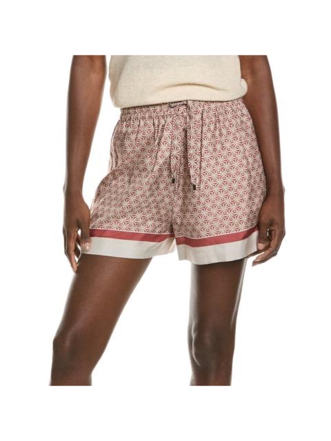 Brunello Cucinelli Brunello Cucinelli Women'S Red Beige Silk Patterned Shorts