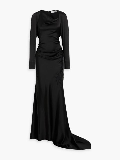 Victoria Beckham Embroidered satin gown