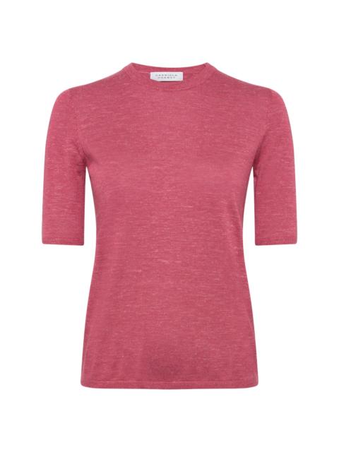 GABRIELA HEARST Chryse Knit T-Shirt in Fuchsia Cashmere Silk with Hemp