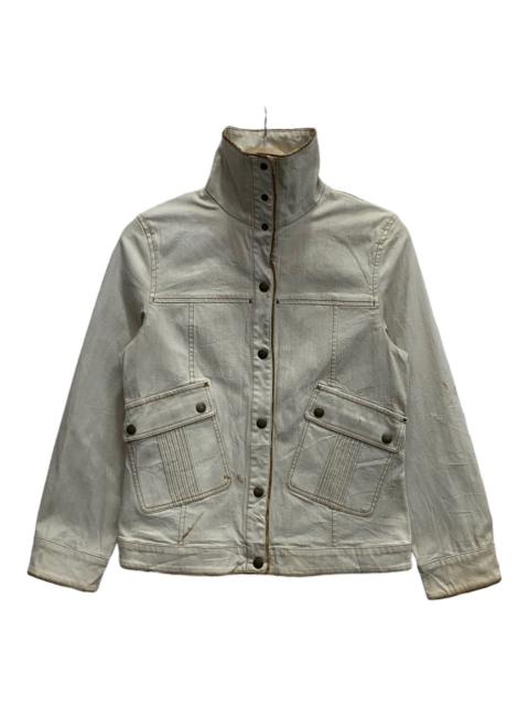 Lanvin 🔥LANVIN SPORT DENIM CREAM CROPPED HIGH NECK JACKET