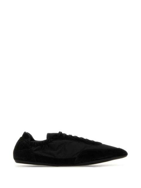 Prada Men Black Nylon And Suede Sneakers