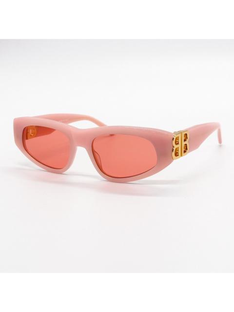 BALENCIAGA NEW BALENCIAGA BB0095S 003 OVAL PINK RED WOMEN SUNGLASSES