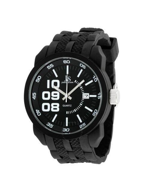 Other Designers Joshua & Sons Black Dial Black Silicone Men's Watch JS63BK