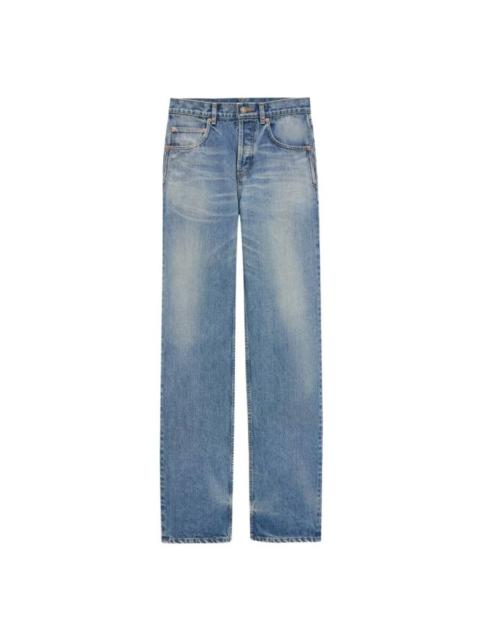 SAINT LAURENT Saint Laurent Benjamin Blue Denim Baggy Jeans