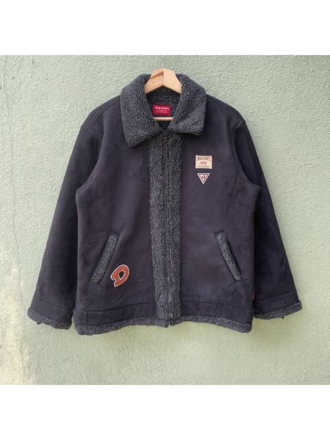 Other Designers Designer - Vintage DRUG STORE Sherpa Inside With Patch Zipper Jacket