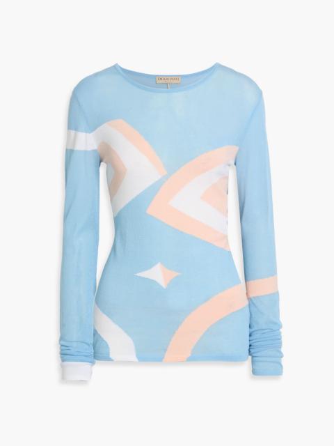 PUCCI Jacquard-knit cotton-blend top