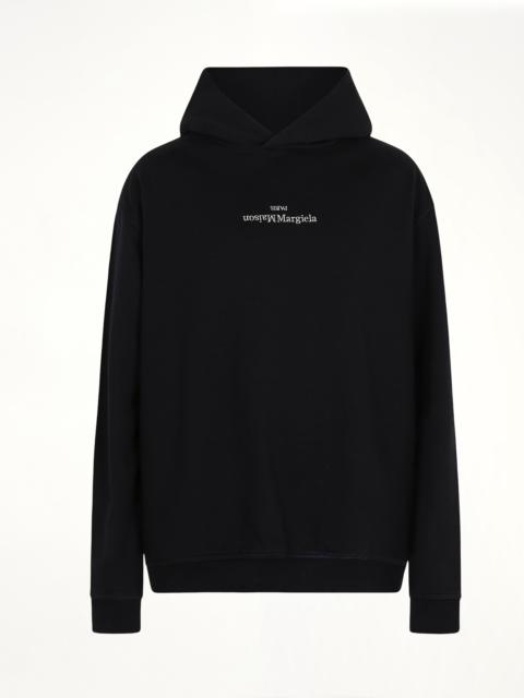 Maison Margiela Upside Down Logo Hoodie in Black