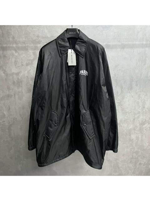 BALENCIAGA Balenciaga Black Solid-Color Long-Sleeve Jacket with Turn-Down Collar