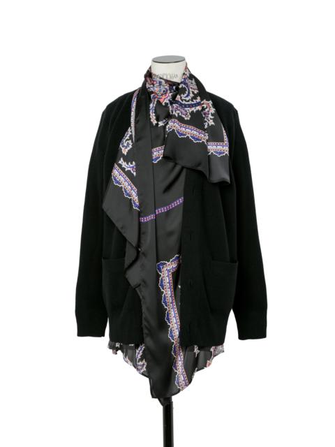 sacai Paisley Print x Wool Knit Cardigan