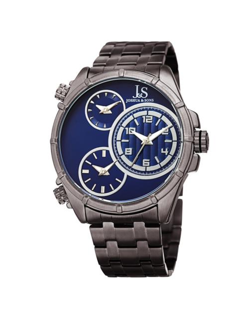 Other Designers Joshua and Sons Quartz Blue Triple Time Zone Dial Men's Watch JX128GNBU