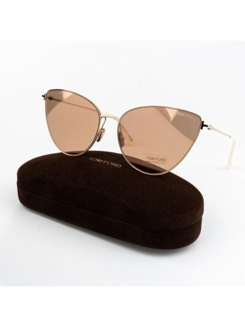 TOM FORD Tom Ford ANAIS-02 Women Sunglasses Gold Brown Mirror Cat Eye FT1005 32G NEW