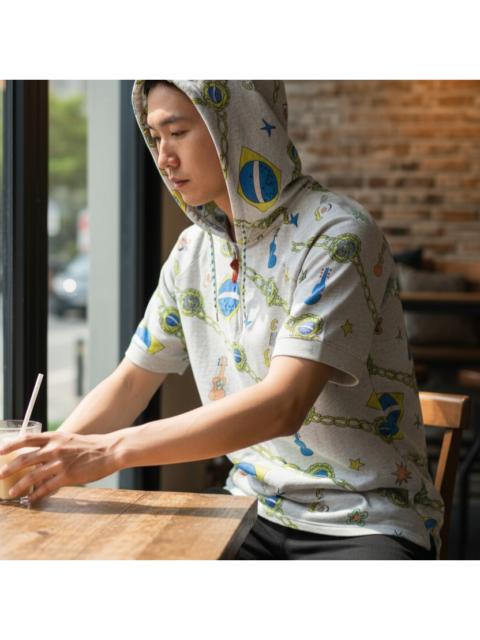 ISSEY MIYAKE Issey Miyake Mercibeaucoup Vintage Graphic Short Sleeve Hoodie Tee | Half Zip Brazil Flag Guitar M