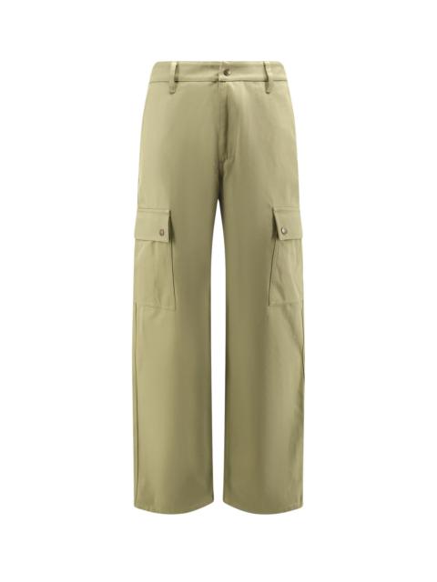 Burberry Cotton Trousers With Logo Embroidery