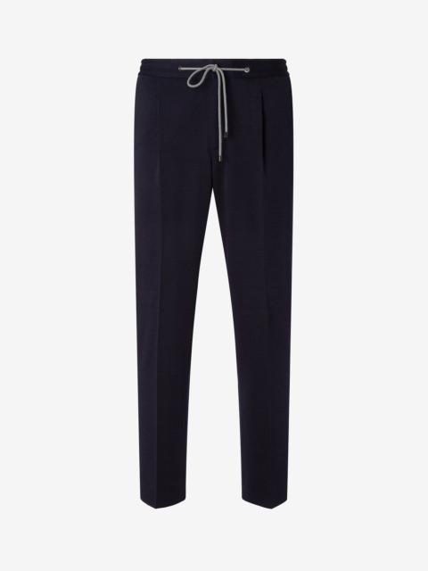CORNELIANI Blue interlock wool jersey joggers