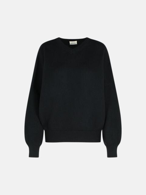 KHAITE 'WOLFE' BLACK CASHMERE SWEATER