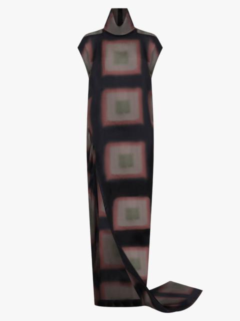 Rick Owens ABITO PRINT S/S EDFU T MAXI SPLIT DRESS | BROWN/MULTI