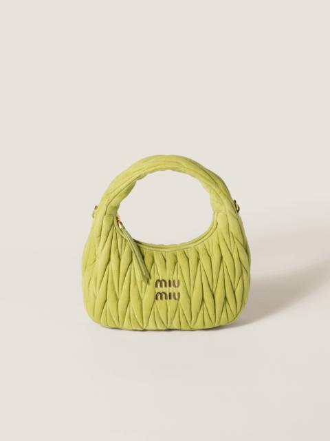 Miu Miu Wander matelassé suede bag