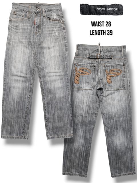 DSQUARED2 Vintage Dsquared2 Grey Acid Wash Jeans Embroidered W28