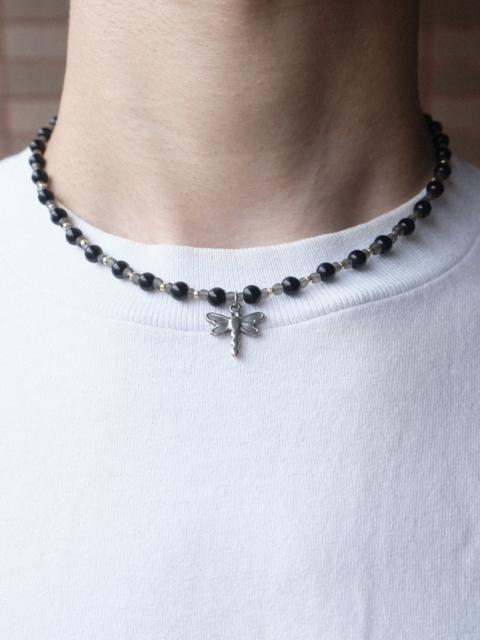 Other Designers Handmade Black and Gold Style Beaded Necklace Chain 16.1in