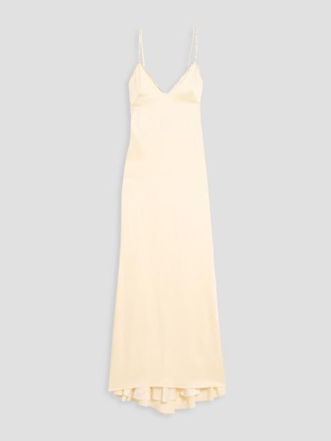 Monique Lhuillier Crystal-embellished satin gown