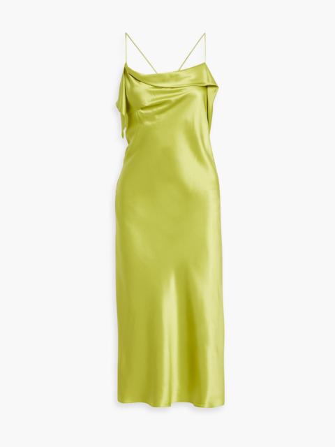 Other Designers Draped silk-satin midi slip dress