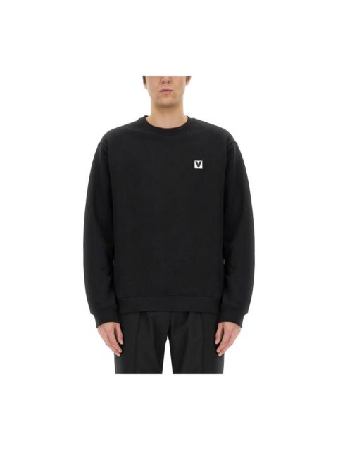Valentino Cotton Crewneck Sweatshirt With "chez Valentino" Patch