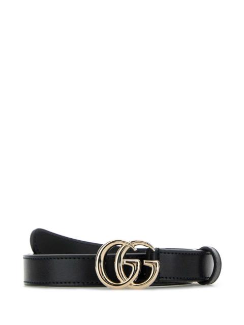 GUCCI Gucci Women Black Leather Gg Belt