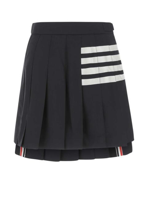 Thom Browne Thom Browne Women Navy Blue Wool Mini Skirt