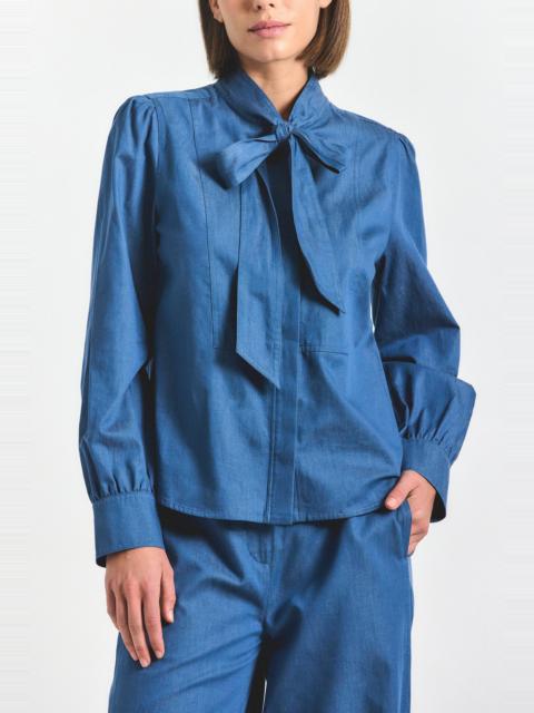 DEREK LAM 10 CROSBY MAJAH TIE NECK BLOUSE