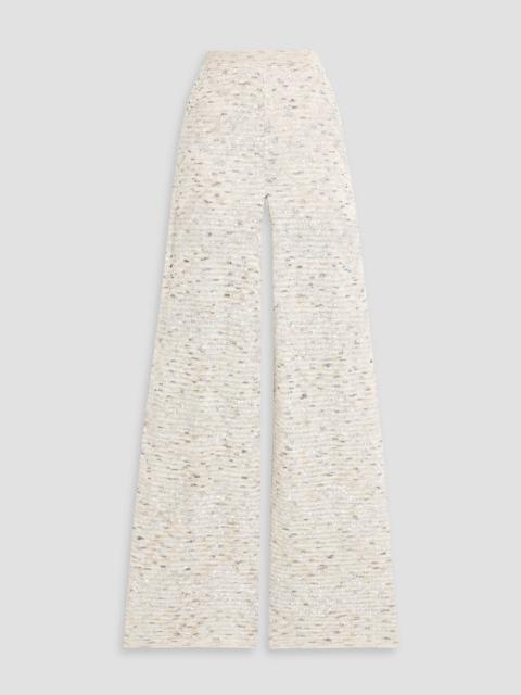 Missoni Sequin-embellished metallic crochet-knit wide-leg pants