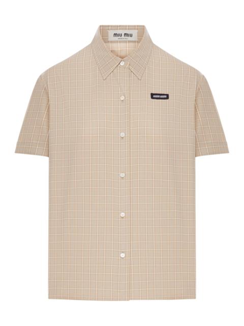 Miu Miu CHECKED COTTON POPLIN SHIRT