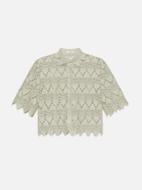 FRAME The Lace Button Up Shirt in Soft Mint