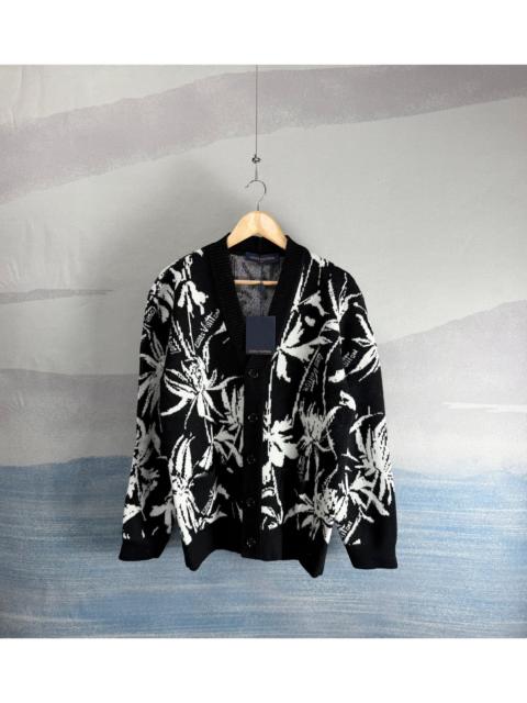 Louis Vuitton Louis Vuitton Black and White Knit Cardigan with Thistle Motif