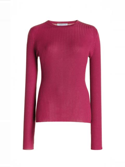 GABRIELA HEARST Browning Knit Sweater in Fuchsia Cashmere Silk