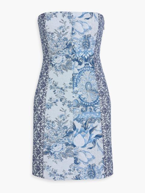 Alice + Olivia Violet strapless jacquard mini dress