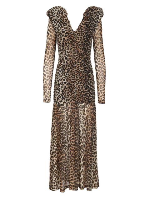 GANNI Leopard Print Dress Dresses Animalier