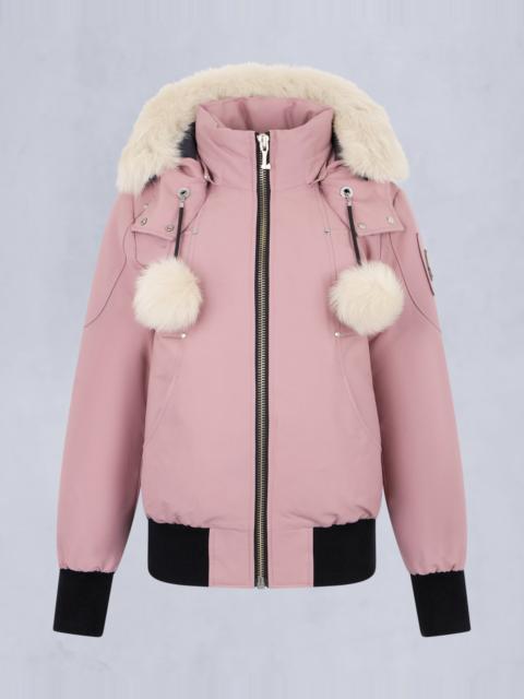 MOOSE KNUCKLES ORIGINAL DEBBIE SHEARLING TRIM BOMBER JACKET