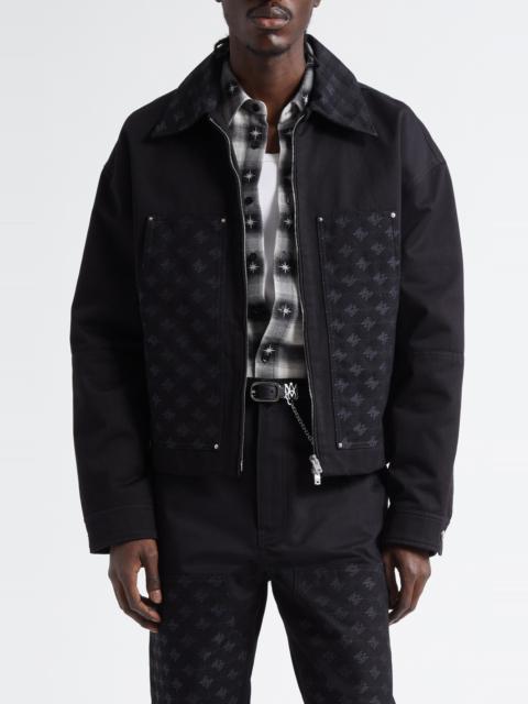 AMIRI AMIRI MA Quad Jacquard Cotton & Wool Work Jacket in Black at Nordstrom