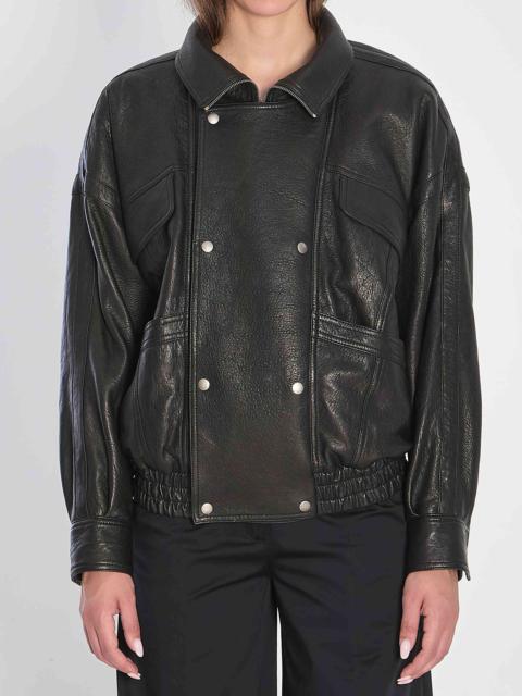SAINT LAURENT Saint Laurent Women Leather Bomber Jacket
