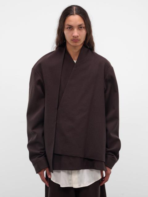 Sankuanz Brown Wool Wrapped Draping Jacket