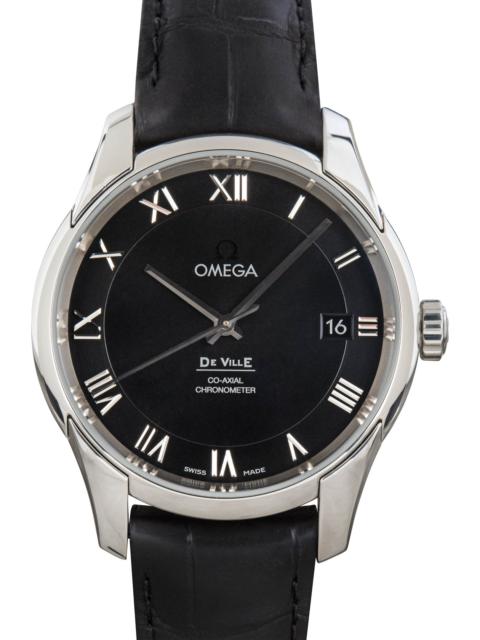 OMEGA Omega Steel on Leather De Ville Black Roman Dial
