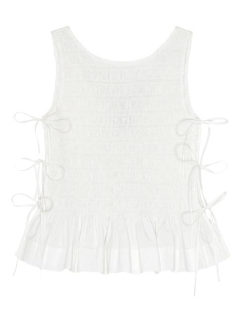 GANNI chambray seersucker top