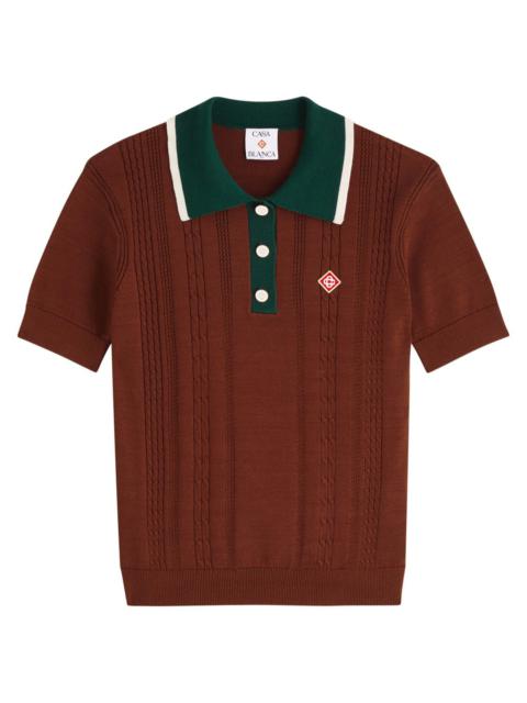 Casablanca Cable-knit Polo Shirt