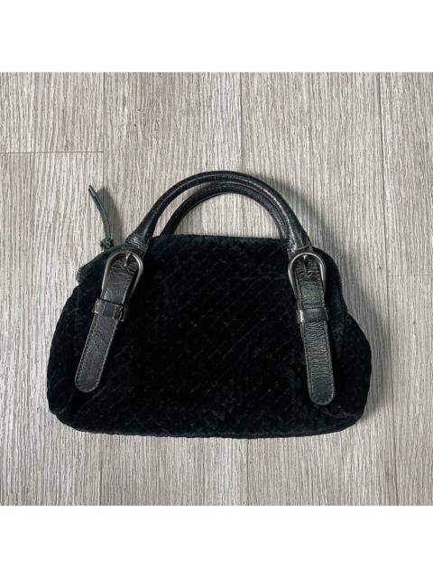 90s Miu Miu - Black Quilted Matelasse Velvet