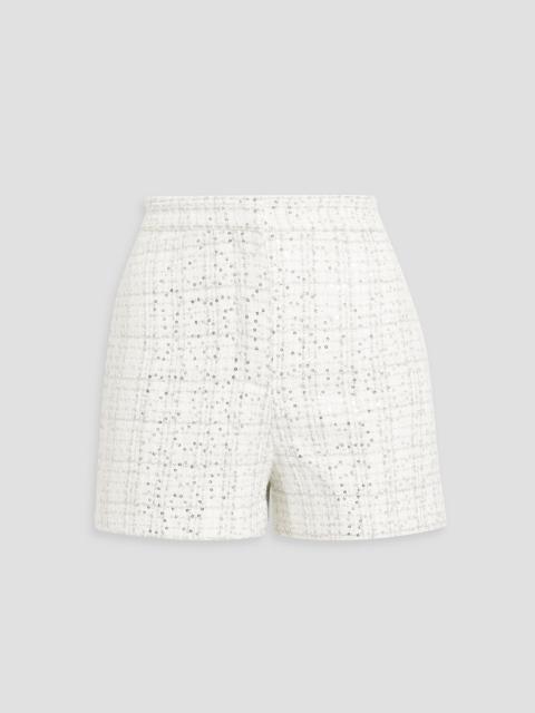 maje Sequin-embellished metallic tweed shorts