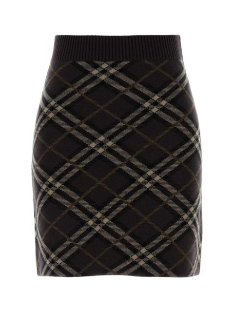 Burberry Burberry Women Embroidered Stretch Wool Blend Mini Skirt