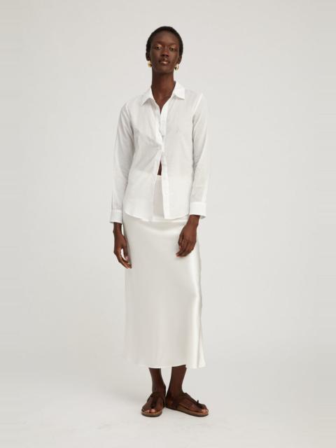 SPRWMN WHITE SILK BIAS MAXI SKIRT