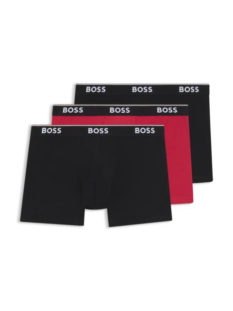 BOSS THREE-PACK OF LOGO-WAISTBAND BOXER BRIEFS